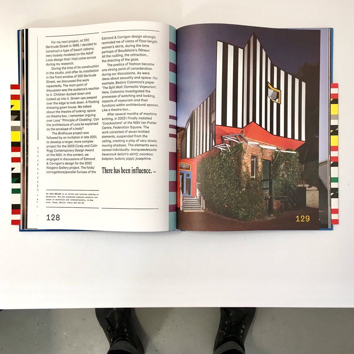 Stripes &amp; folds! A huge pleasure working with ⁦<a href="/RMIT/">RMIT University</a>⁩ &amp; ⁦@okinterrupt⁩ on this book on the influence of Edmond &amp; Corrigan on Australia’s architectural culture. Hardback out now through ⁦<a href="/UroPublications/">Uro Publications</a>⁩ in a limited edition uropublications.com/collections/bo…
