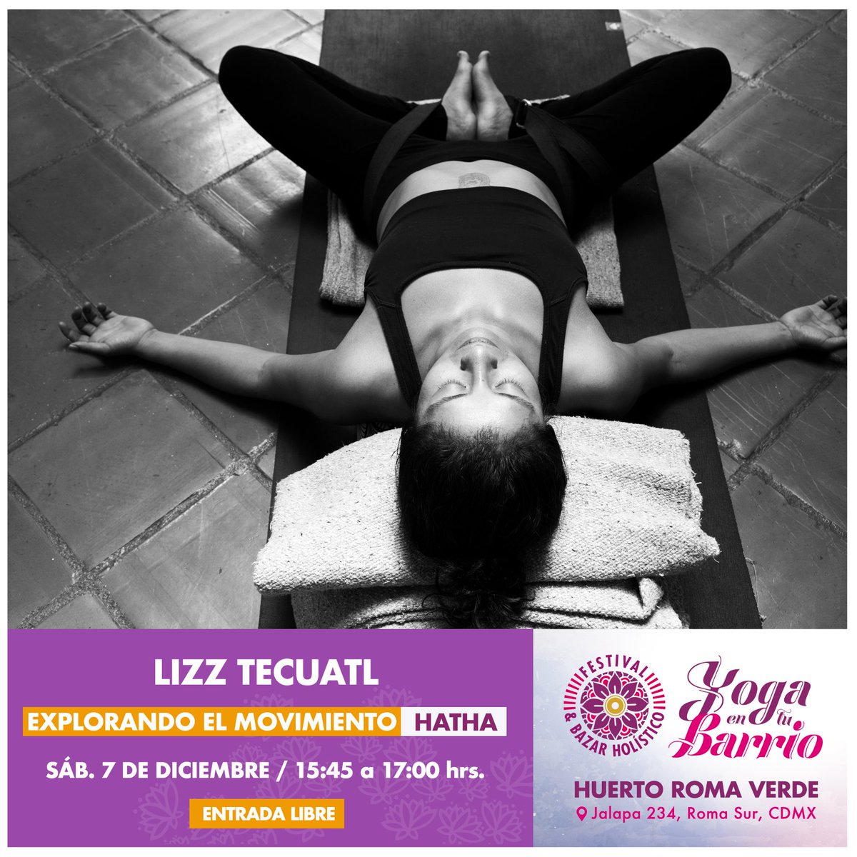 Explorando el movimiento con Lizz Tecuatl, sábado 7 de diciembre, 15:45 a 17:00 ¡Entrada libre! 🙏💚🧘‍♂️

<a href="/HuertoRomaVerde/">RomaVerde</a>
<a href="/ajbenitojuarez/">Acción Juvenil Benito Juárez</a> <a href="/BJAlcaldia/">Alcaldía de Benito Juárez</a> <a href="/vamosalaroma/">VAMOS A LA ROMA</a> <a href="/vecinos_roma/">VecinosProRoma</a> <a href="/LaRomaDF/">Colonia Roma 🚲</a> #yogaentubarrio #yogaparatodxs #hazyogaentubarrio #yogagratuito