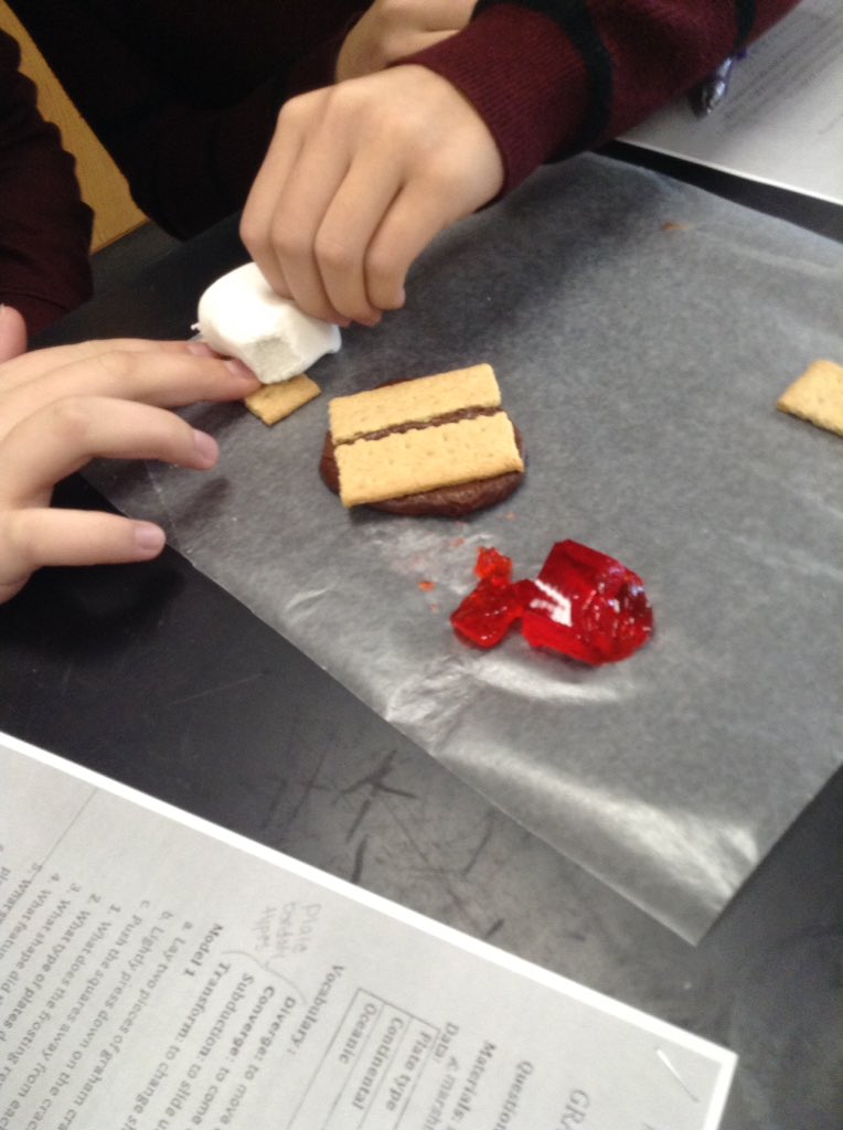 Learning how tectonic plates interact can be delicious. <a href="/sms8east/">SMS8East</a> #SouthLearns #IQWST