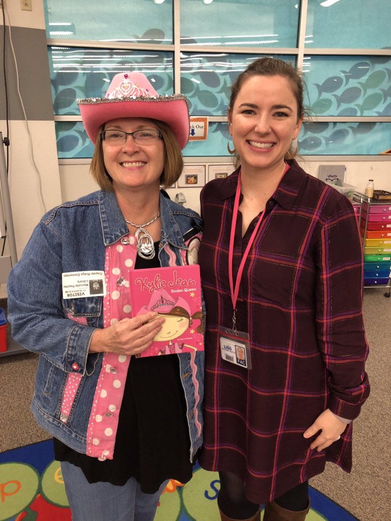 CRElibrary's tweet photo. Today we had fun learning from @PeschkeMarci, author of the Kylie Jean series! #CRErocks #LISDlib https://t.co/Av4nXA9cWR