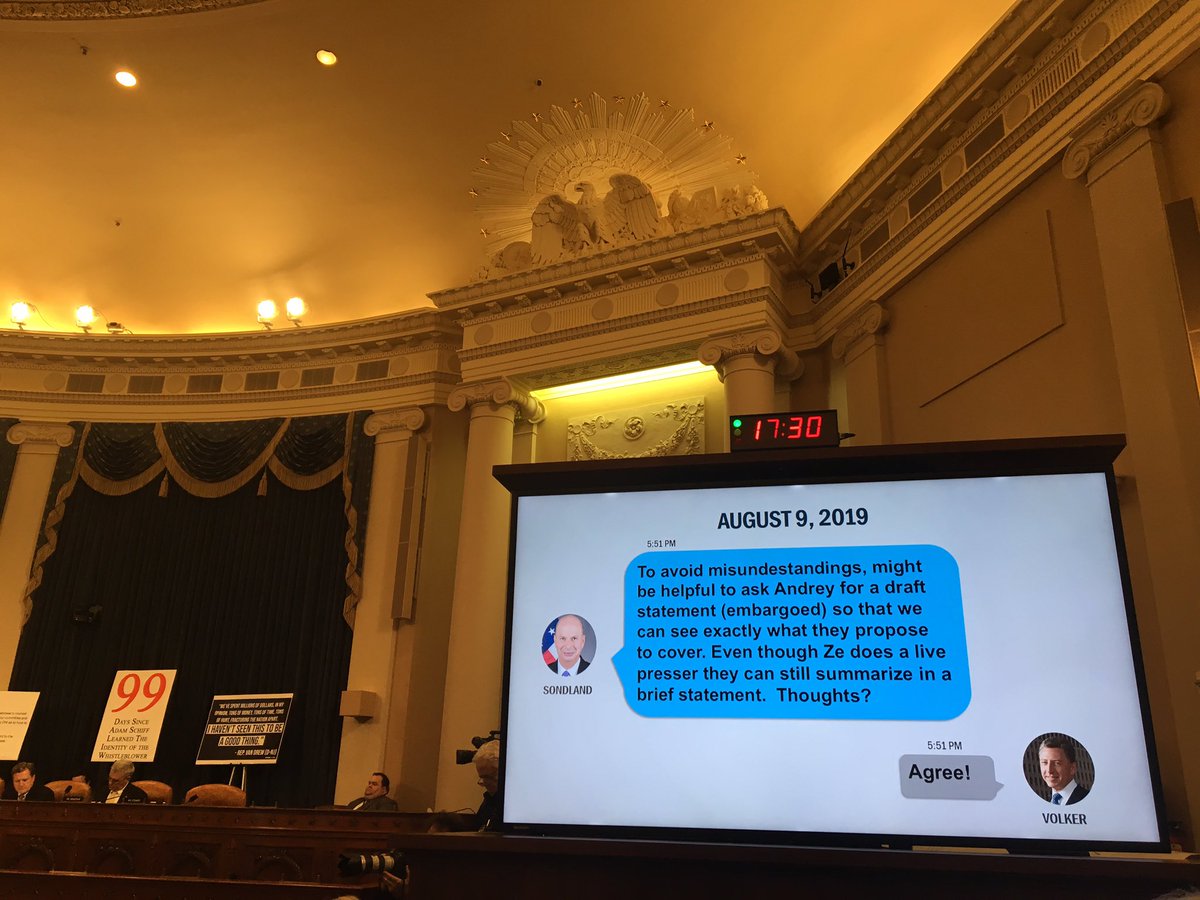 Amb Volker is trying to distance himself from Trump’s requests to investigate the Bidens. It leaves Amb Sondland with a difficult decision when he appears before the impeachment inquiry tomorrow. Does he lash himself to the President and hope he’ll be protected, or cut loose?