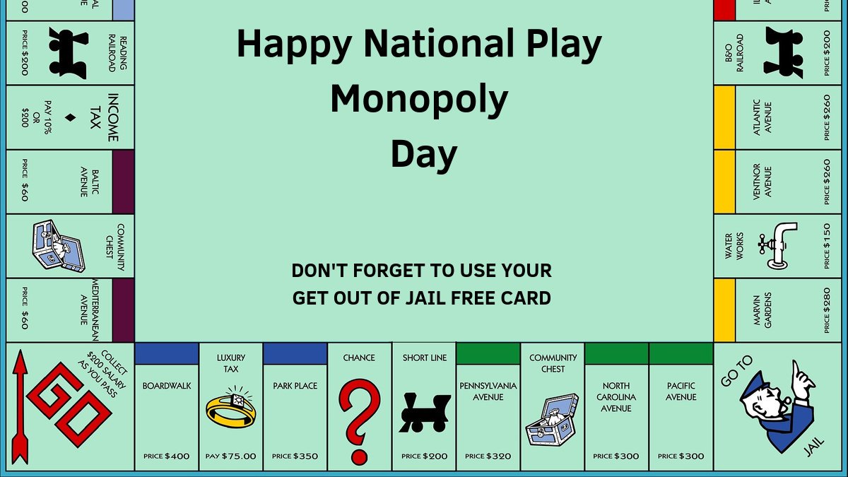 Happy #NationalPlayMonopolyDay! 
Did you know that Monopoly helps teach #kids how to handle their finances? Learn more about 10 #FinanceLessons you can teach them just by playing! 
bit.ly/2oG87rX