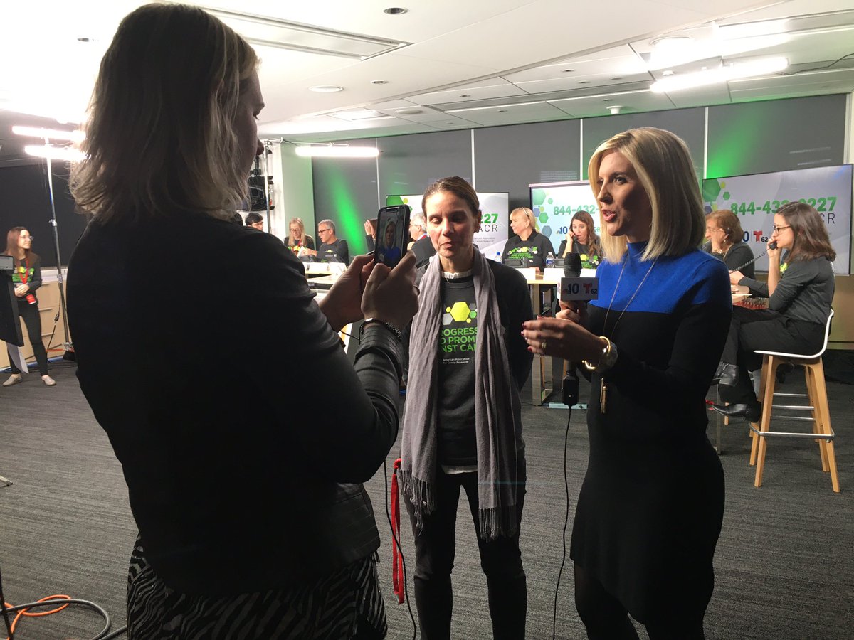 PennMedNews's tweet photo. Behind the scenes at @NBCPhiladelphia and @AACR’s #PhillyTalksCancer as Dana Clark from the @BasserBRCA at @PennCancer talks to @RosemaryConnors on Facebook Live about genetic testing for people with a family history of cancer https://t.co/MIUnFo3Ms3