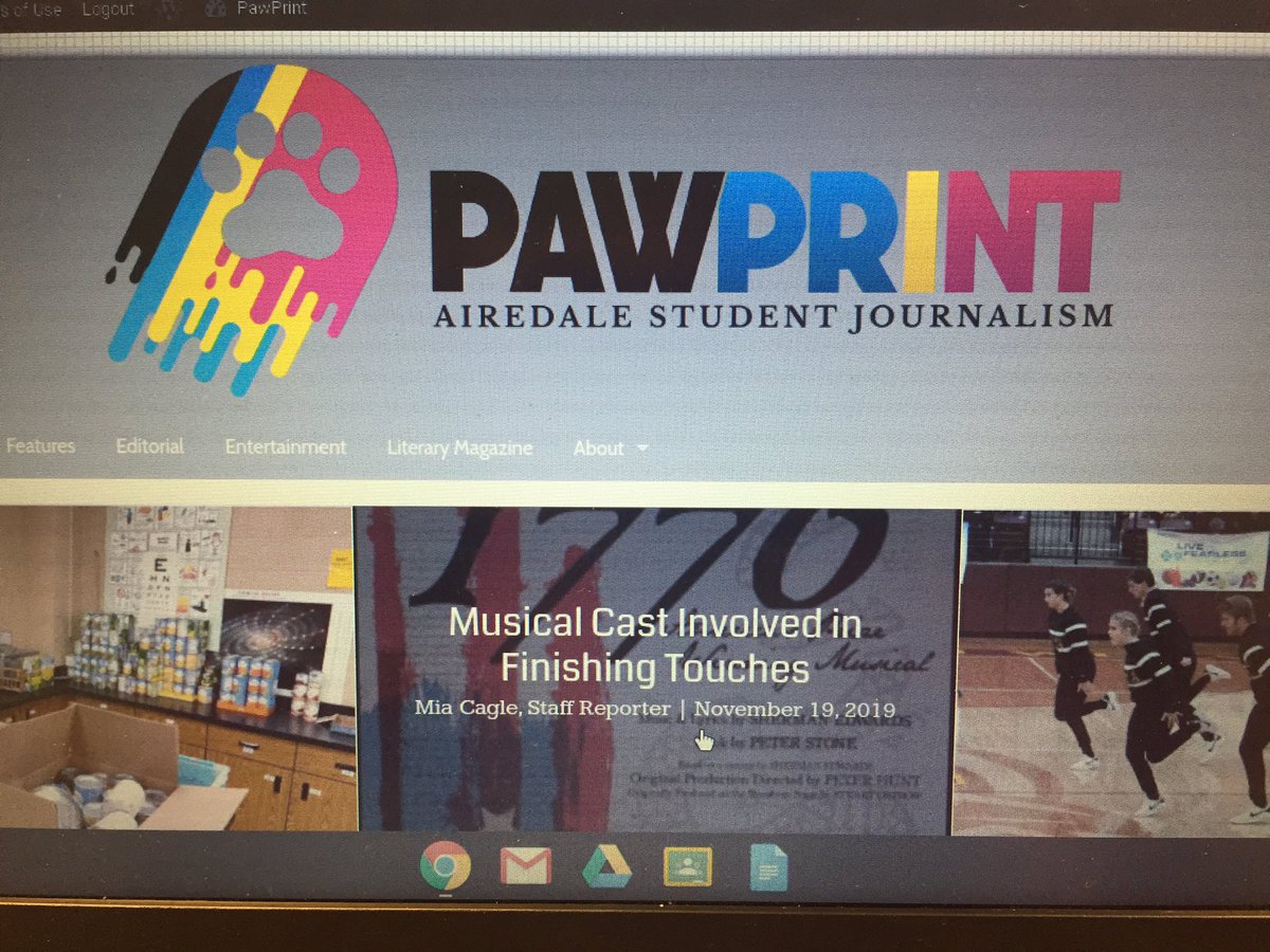 Alma_pawprint's tweet photo. AHS student journalists have been working hard to produce content for our website, The PawPrint. We even have a new look ... check us out at https://t.co/ecpf1kafhx https://t.co/qUSuxPLB6z