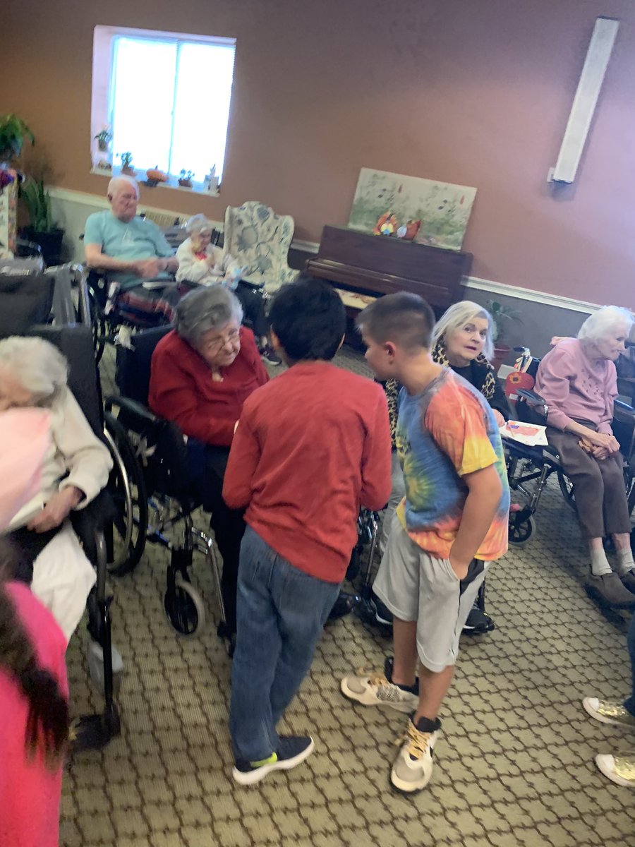 We loved singing patriotic songs and reading Thanksgiving cards to residents at Pickering Manor today. <a href="/N_Crawford1/">Nicole Crawford, Director of Elementary Education</a> <a href="/Mjonesges/">Melissa Jones</a> <a href="/MillikenGES/">Christy Milliken</a>