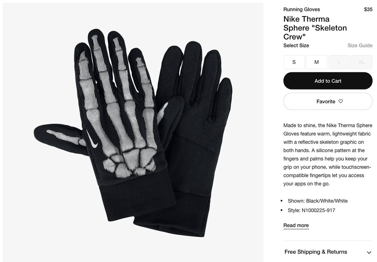 nike skeleton crew sphere running gloves