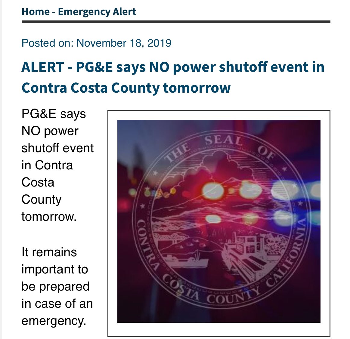 AlanWangNews's tweet photo. NO power shutoff tomorrow. For more information check the Contra Costa County website at: https://t.co/V3JEQ3v2ID https://t.co/7rRVvywcf9