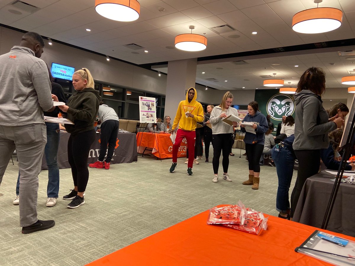 canvasfamily's tweet photo. We’re bringing budgeting to life! Over 30 @ColoradoStateU  #studentathletes went through our Reality Fair, learning how to make smart life decisions with the money they have. Thank you to @CSURams &amp; the #ProudtoBe athletes for having fun &amp; learning all it takes to #GoLive! https://t.co/Nj6Ffp1bgM