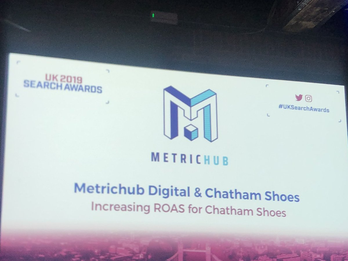 thomassangers's tweet photo. #uksearchawards #metrichub brand looks great in lights https://t.co/IWyLnXdZ42