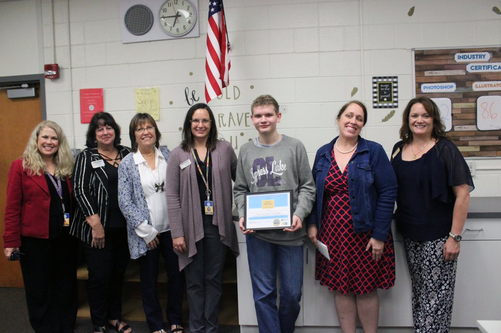 CypressLakeHigh's tweet photo. Congratulations to Ms. Abby Marchand’s student Jason Whitney. Jason won the Digital Design Character Education Competition for the month of November! https://t.co/z3WGzbIrNX