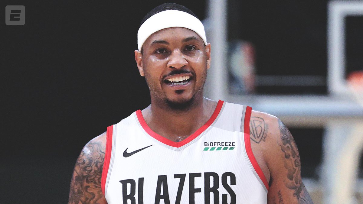 SportsCenter's tweet photo. Carmelo Anthony will start in his first game with the Trail Blazers tonight, per @MarcJSpearsESPN. https://t.co/4ZqMKrIapm