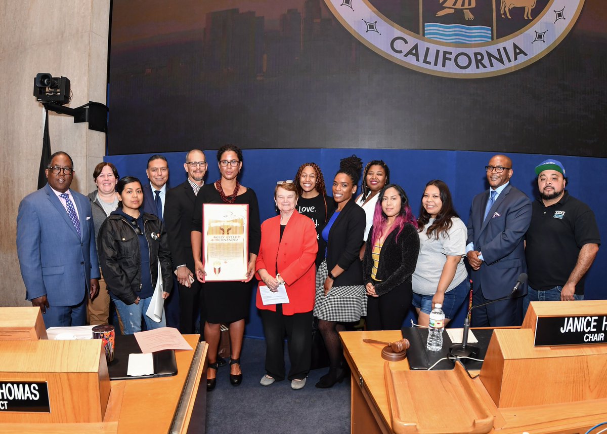 Today we presented a scroll to <a href="/klytlehernandez/">KellyLytleHernandez</a> for her groundbreaking justice reform research.👏🏼 #LACounty #justicereform