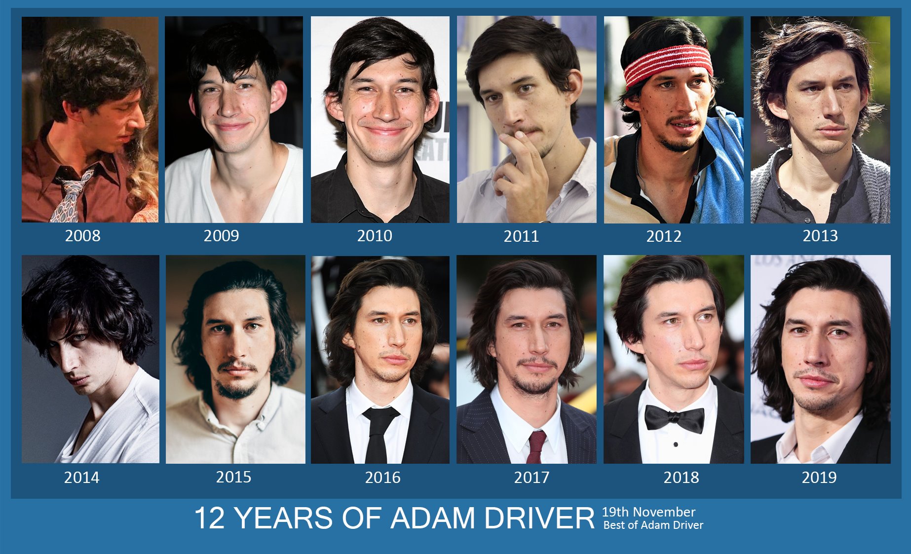 12 YEARS OF ADAM DRIVER 
Happy 36th Birthday!! 
