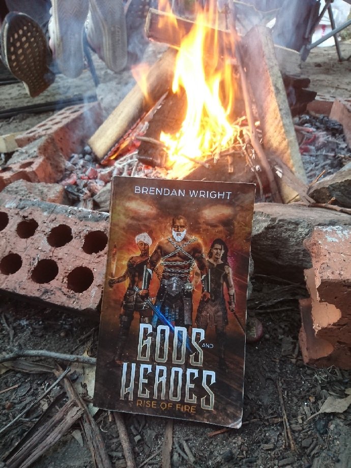 AuthorBrendan's tweet photo. Here's an action shot of my first novel, Gods and Heroes: Rise of Fire, out in the wild! https://t.co/Rnzp21NZaC