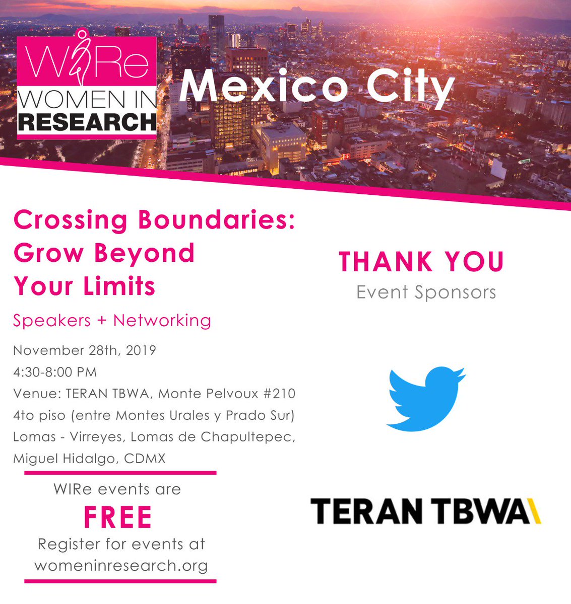 LEXIAGlobal's tweet photo. Se acerca la fecha de una nueva edición de @WomenInResearch, en esta ocasión con el tema: 

Crossing Boundaries- Grow Beyond Your Limits

Inscripciones en https://t.co/vt38eBR3i4

¡No te lo pierdas! https://t.co/5fJ3LrWPnK