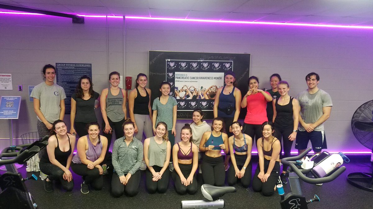 GUCampusRec's tweet photo. Thanks to everyone who came out to help raise awareness for Pacreatic Cancer! It was a pleasure riding beside you all to celebrate survivors and honor our loved ones!
#PANCaware @LombardiCancer
#Hoyas #YatesMode #Spinning https://t.co/pGV2qpDOHo