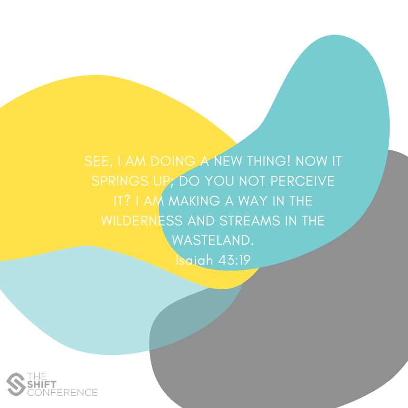 ConferenceShift's tweet photo. "See I am doing a new thing! Now it springs up; Do you not perceive it? I am Making a way in the wilderness and streams in the wasteland." Isaiah 43:19 https://t.co/rzhojCYs2G