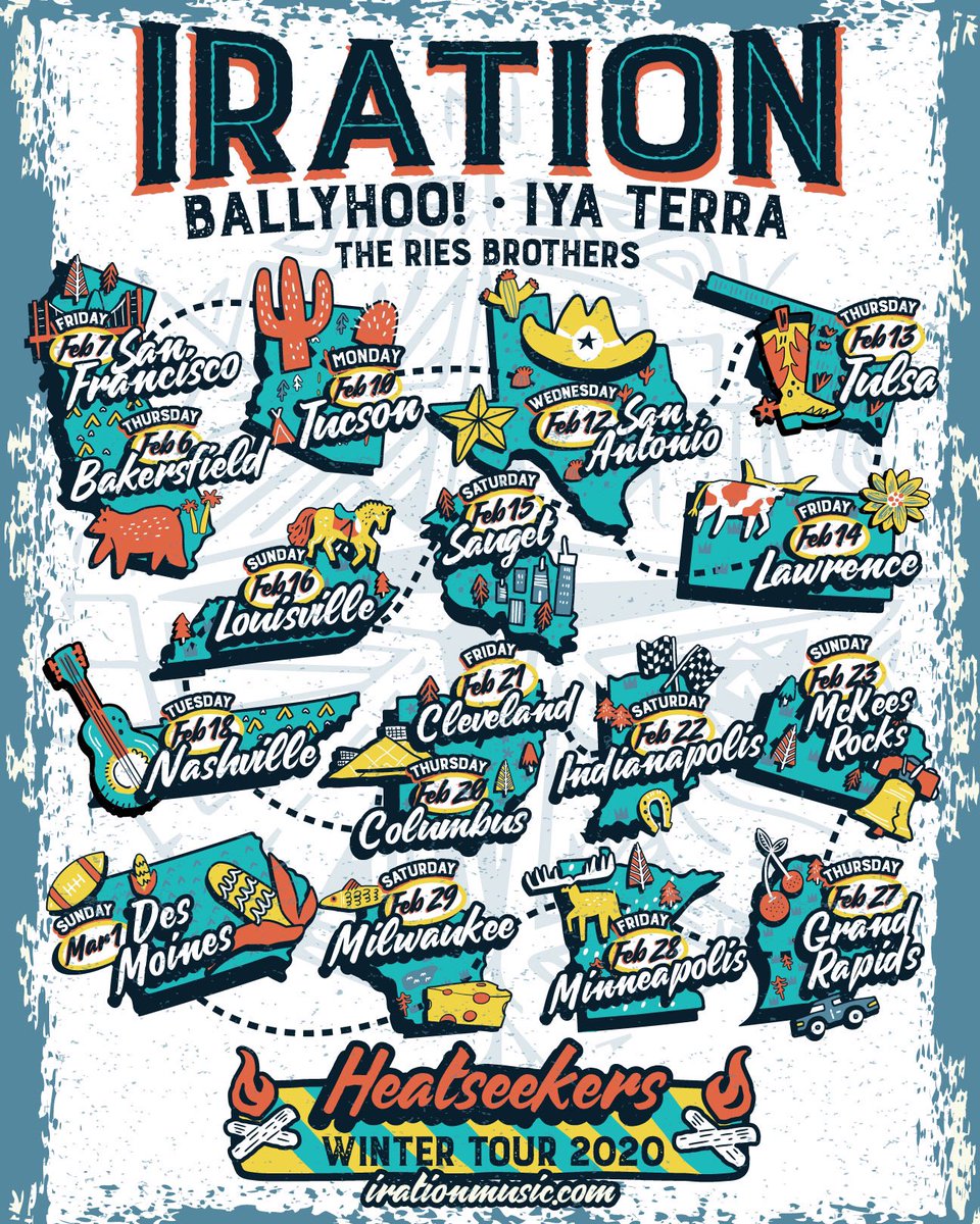 CONTEST: retweet for chance to win a pair of VIP packages to your show of choice:

Iration’s Heatseekers Winter Tour 2020 with @Ballyhoorocks, <a href="/IyaTerra/">Iya</a> and <a href="/RiesBrothers/">The Ries Brothers</a>. Tickets, venues, and VIP at Irationmusic.com