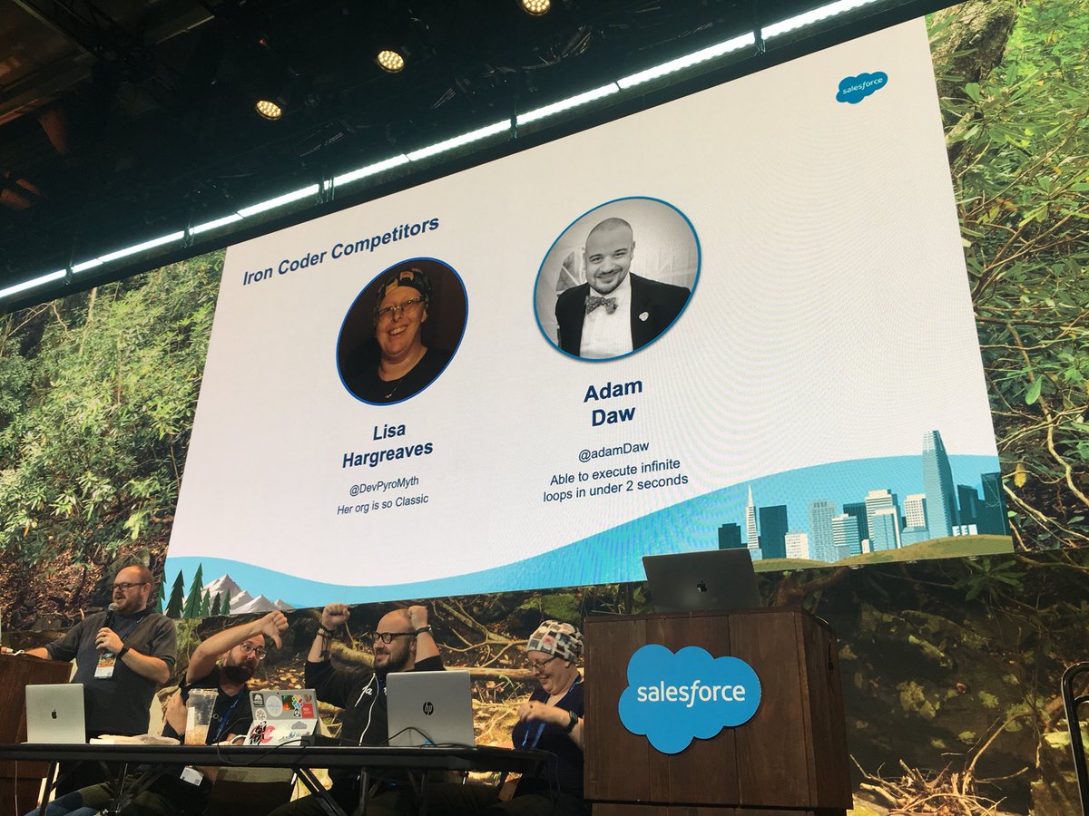 donrobins's tweet image. #IronCoder challenge begins at #DF19 in the #DeveloperTheatre with @codefriar