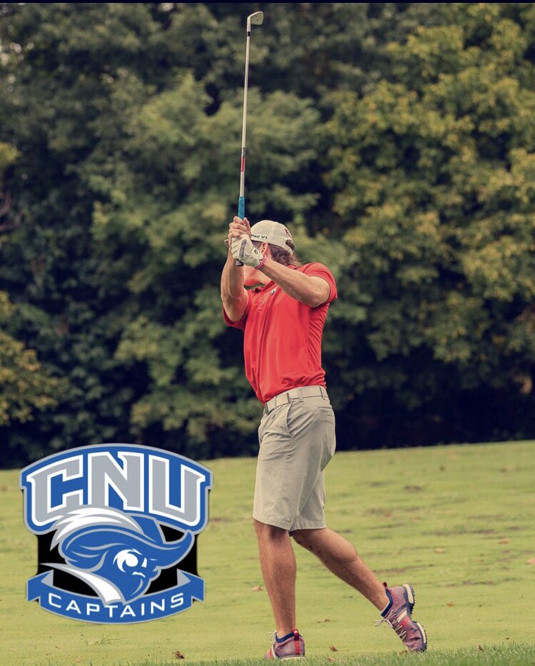 JGessaman's tweet photo. I’m proud to announce my commitment to play golf and continue my education at Christopher Newport University next fall! Very appreciative of my family, coaches, and friends for their unconditional support. The journey continues! #captains https://t.co/dWdJyxjiTM