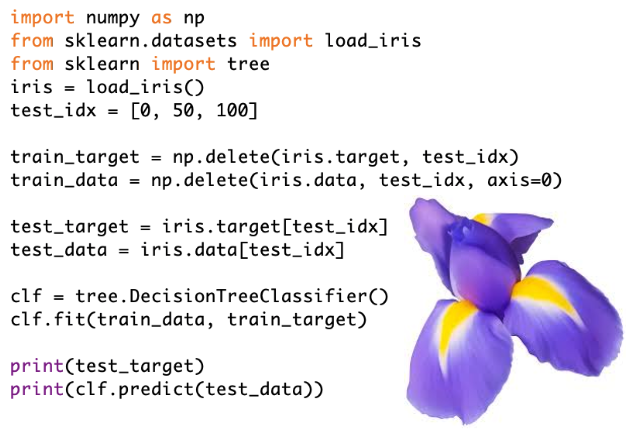 mind_of_bryson's tweet photo. Supposedly made a thing that classifies Iris flowers based off measurements. From Google's Machine Learning Recipes 2.
#coding #programming #flower #coder #programmer #softwaredeveloper #dev #developer #code #tech #technology #machinelearning #ai #artificialintelligence #roadtoai https://t.co/n9M6Gzf7OH