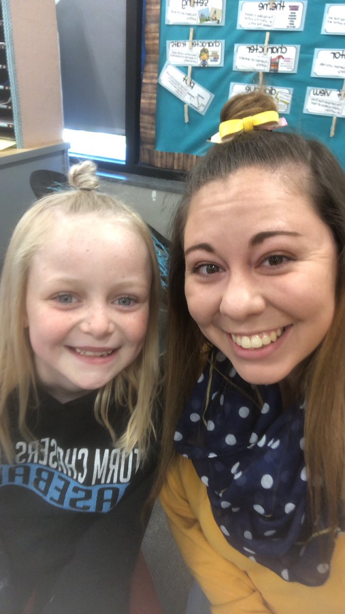 Dress like a teacher spirit day for American Education Week! My scholars are the best! She purposefully did her hair like mine 😊 #Jardine501 #AmericanEducationWeek