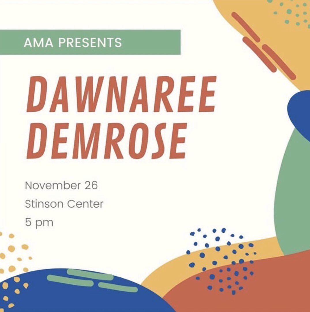 AMA_OU's tweet image. Join AMA next Tuesday, November 26! We’re hosting OU alumni, Dawnaree Demrose, and serving dinner to all attendees. 😊