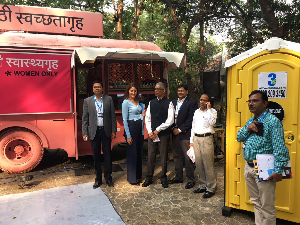 paramiyer_'s tweet photo. Fascinating mobile community toilet for women in Pune run by a local entrepreneur. Provides much more than toilet services. @TheToiletBoard @swachhbharat @gssjodhpur https://t.co/D3YakXqQsE