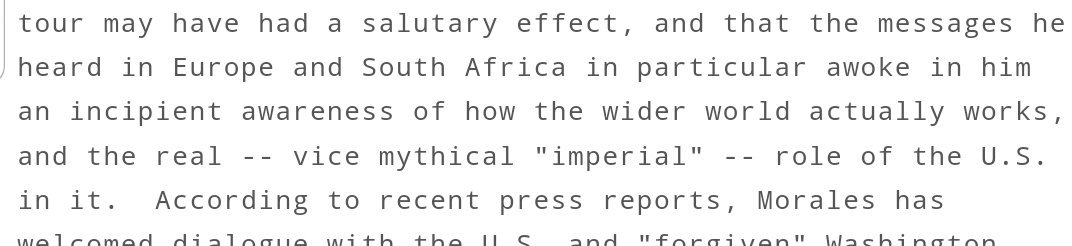 This guy literally talked about fomenting a coup in one of the earlier paragraphs.Now he calls imperialism mythical.Also... Typo! He meant "versus" not "vice"