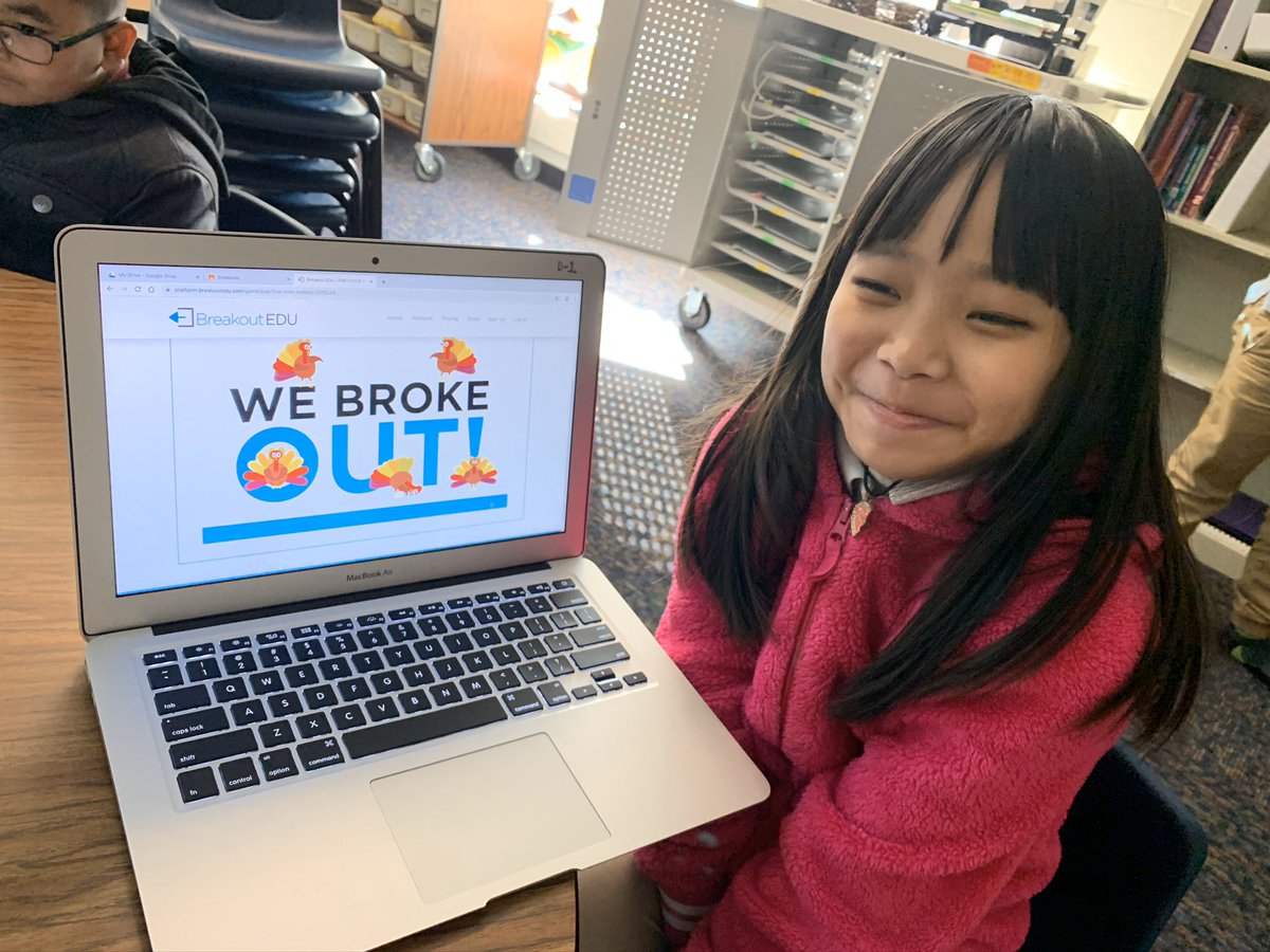 mrskkdixon's tweet image. First day in GT and the first to break out!!  She was so excited to help the rest of the group break out also! #lisdgt @LakelandES  #3rdgraders
