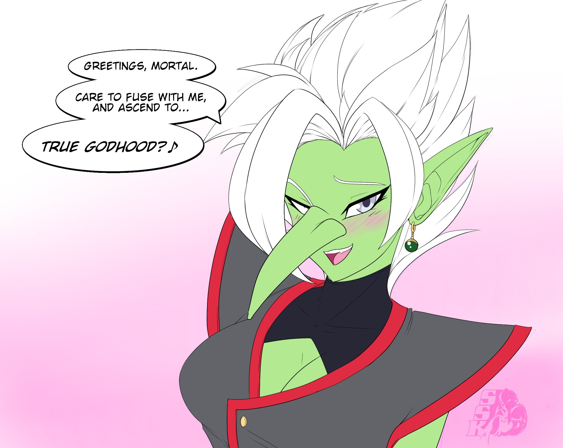 ShadowScarKnight on X: hey remember when I said Id draw female Zamasu  with huge honkin shnoz? HONK HONK t.cosgWXDqhG2n  X