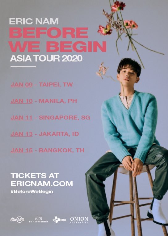 KOATSG's tweet photo. [UPCOMING] Eric Nam is coming back to SG on 11 January 2020 for his solo tour “Before We Begin” !! 🤩 
Mark your calendar!! Stay tuned for more updates! 
#EricNam #EricNaminSG #BeforeWeBegin https://t.co/xB1Q6nr0vK
