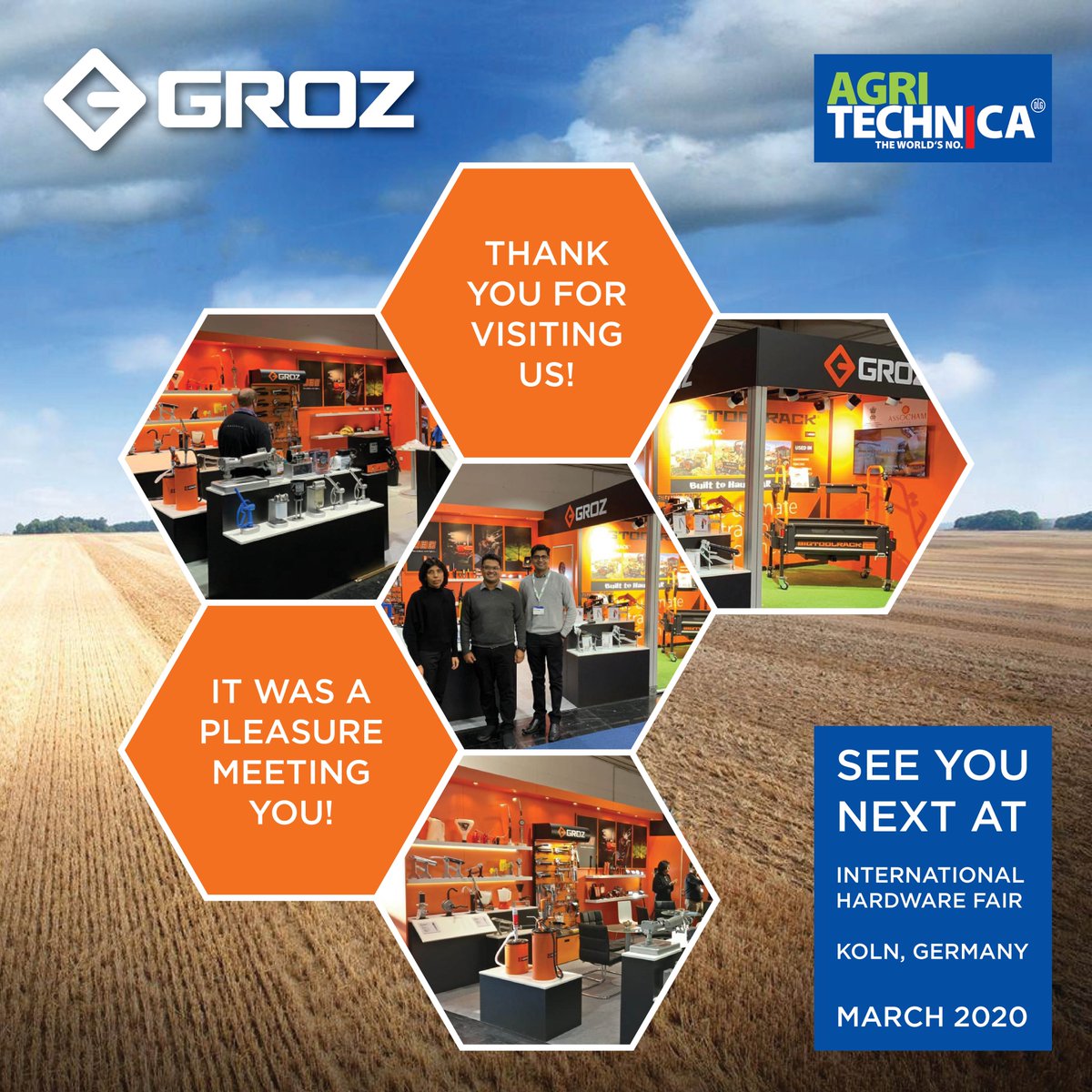 Thanks for visitng at #Agritechnica

See you next at #Koln in Germany!

#groz #events