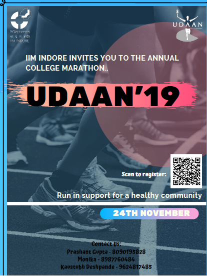IIM_I's tweet photo. Ready. Steady. GO!
#RunForAHealthierCommunity this year with @udaan_iimi !
Date: November 24, 2019
Venue: IIM Indore!
#Fitness #Marathon #Indore #Running #Runner #Sports #IIM #IIMI #IIMIndore https://t.co/IdaEGobkzC