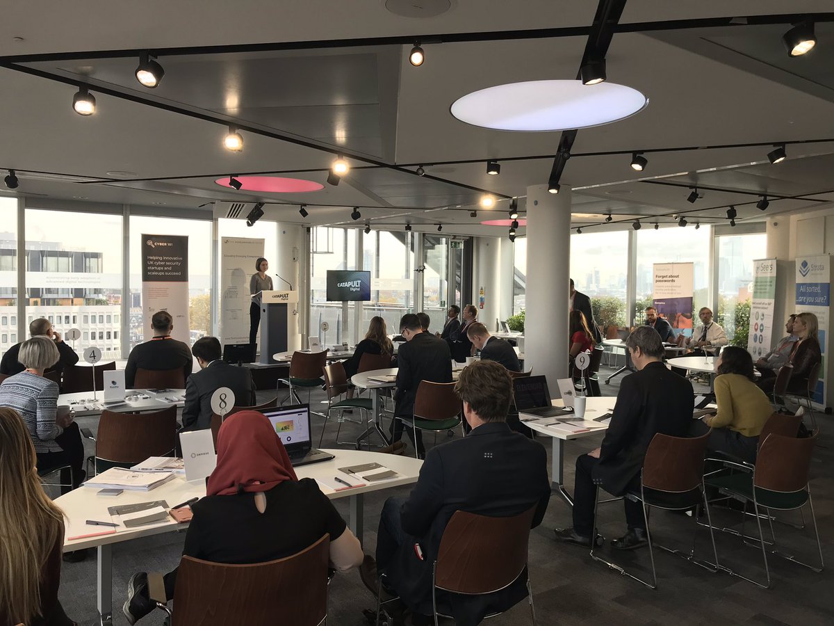 Great buzz at the <a href="/DigiCatapult/">Digital Catapult</a> for the #Cyber101 annual Customer Demo Day introducing our cohort companies to corporate buyers and enterprise partners! <a href="/XLR8Ruk/">The Accelerator Network</a> <a href="/inogesis/">Inogesis</a> <a href="/CSIT_QUB/">Centre for Secure IT at QUB</a> <a href="/DCMS/">Department for Culture, Media and Sport</a>