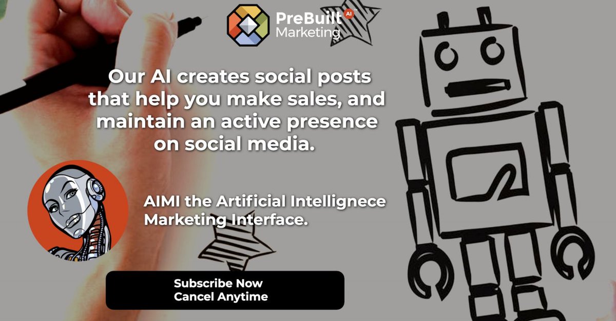 bstarnes71's tweet photo. Want to create a killer social media campaign with little effort?  With PreBuilt Marketing AI called AIMI, it's like having a team of supercharged social media marketing experts working for you 24-7. Need more info? Contact me or visit: https://t.co/s3z2Z8t9bI
#business https://t.co/coIuado5zA