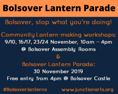 You can still join in the fun of the #Bolsover Lantern Parade by attending the last lantern making workshops this weekend. Light up the night sky with your home made creations! #CreativeBolsover #thingstodo #events @JunctionArtsUK <a href="/DerbyshireArts/">1</a> <a href="/MyBolsover/">My Bolsover</a> @ChesterfieldVIC
