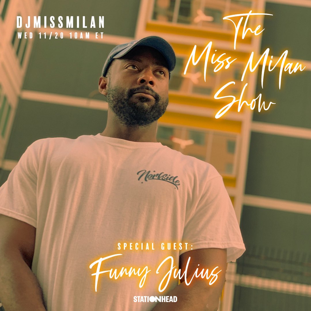 MissMilanShow's tweet photo. WAKE THAT ASS UP🗣@DJMissMilan is ON🧚🏽‍♀️🔥 

Tune in 10am joining us in the studio is the one and only @FunnyJulius 

Plus New Music Report, Wednesday Wellness &amp; Wisdom, #WTFFACT &amp; more! 

Get the app &amp; tune in on your phone: https://t.co/1YRovp1t8f https://t.co/GFI5InHcS4