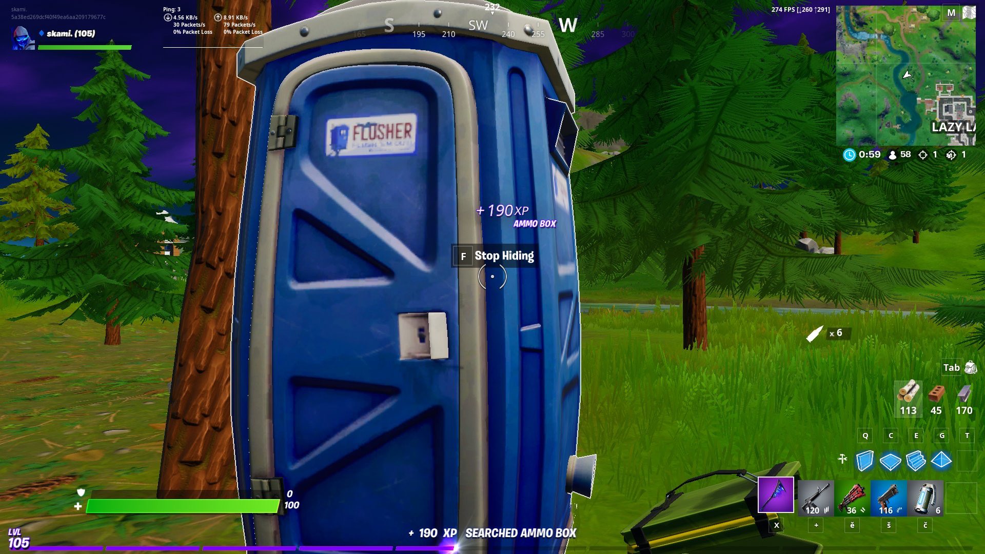 Players can now hide in Fortnite's portable toilets