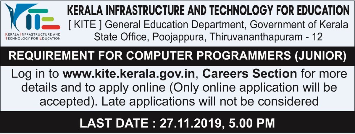 KITE_GoK's tweet photo. Job Notification- Junior Computer Programmers at KITE https://t.co/gLLtNXljy4