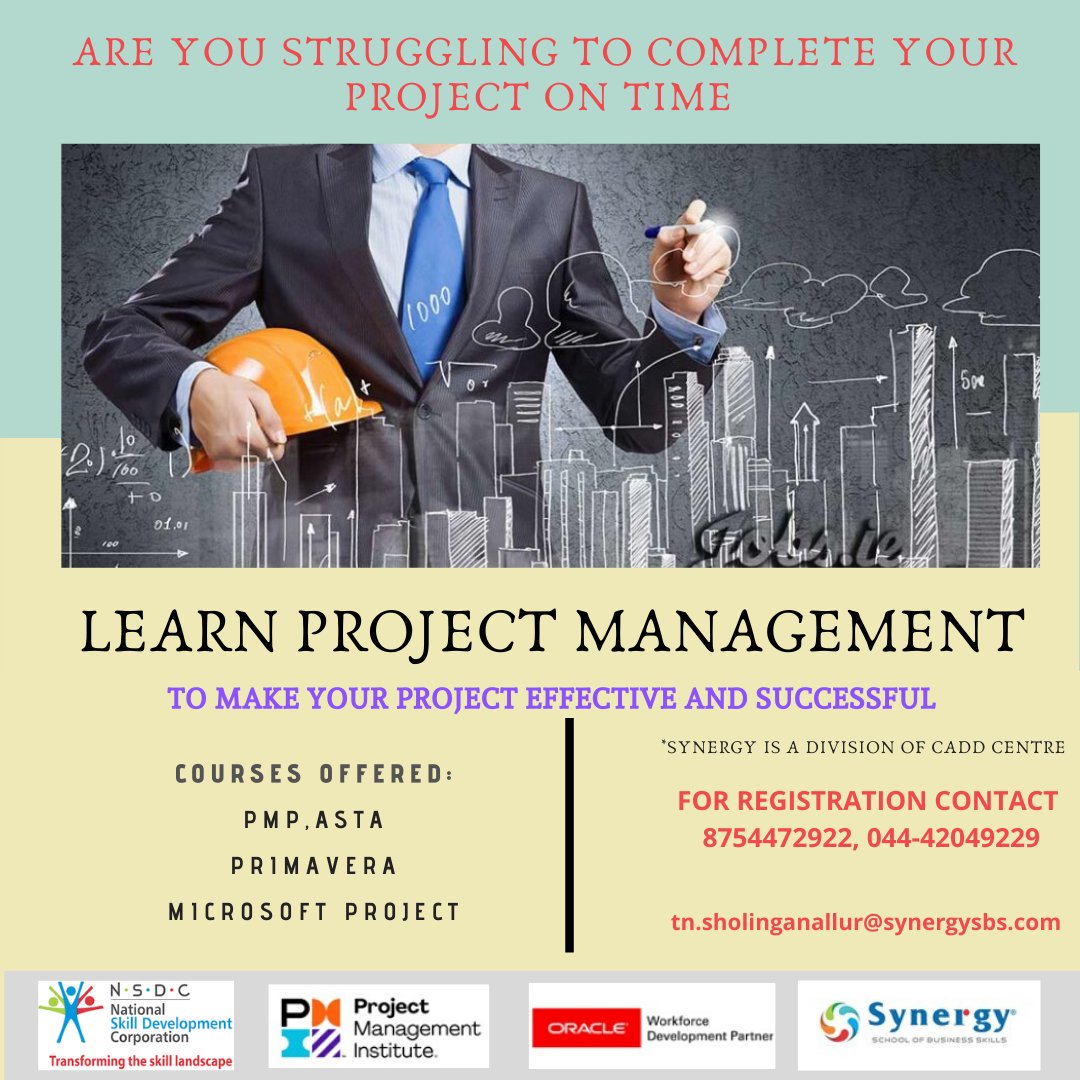 #Synergysbs #Business #Skills #Sholinganallur #Primavera #courses #ProjectManagement #PMP #complete #foundation #advance #schedulingprofessional #trackingprofessional #applicationadministration #oracle #ASTA #microsoft #project #complete #effectiveproject #analysis #professionals