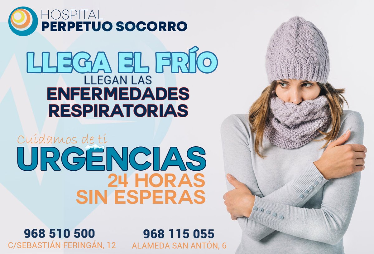 Llega el #frio y con él las #enfermedadesrespitatorias. En #HospitalPerpetuoSocorroCartagena cuidamos de ti.