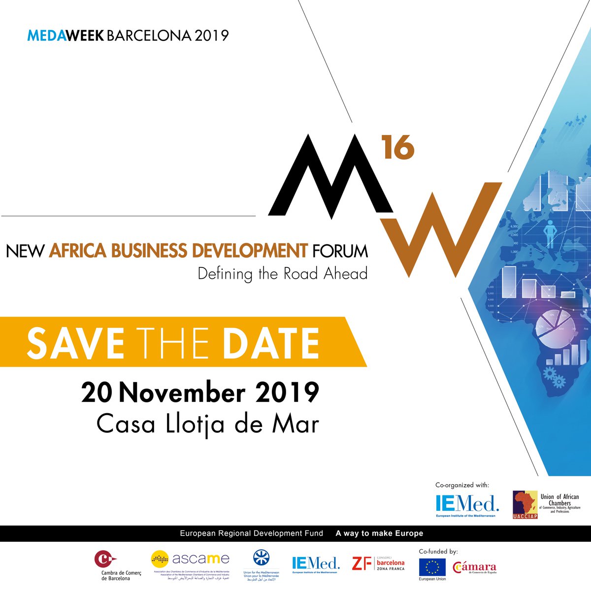 IEMed_'s tweet photo. Som de nou a la #MedaWeek2019 amb una nova edició del #NABDF, un fòrum internacional dedicat a potenciar el desenvolupament econòmic entre Europa, la Mediterrània i l'Àfrica. 
➡️ https://t.co/ZCaNGcELTB
🖊️https://t.co/GpgVznscb6
#20N #agendaplena https://t.co/E71DAbgd1x