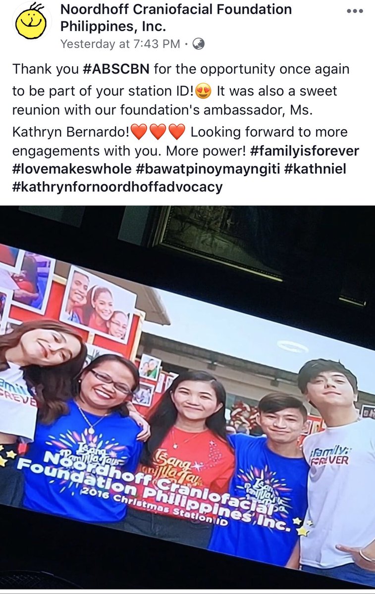 Thank you #ABSCBN!It was also a sweet reunion with our foundation's ambassador, Ms. Kathryn Bernardo!❤️❤️❤️ Looking forward to more engagements with you. More power! #kathrynfornoordhoffadvocacy <a href="/bernardokath/">KATH 🐘</a>  <a href="/imdanielpadilla/">Daniel Padilla</a> ©️🔗facebook.com/13691415301964…
