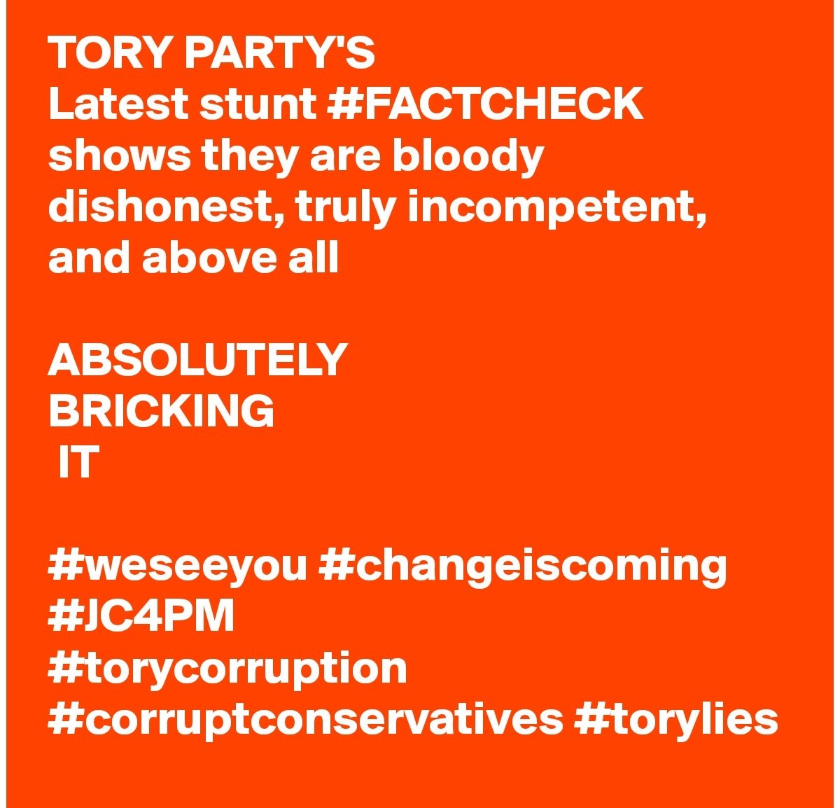 helenhatessmear's tweet photo. #LeadersDebate #WinForCorbyn #ITVLeadersDebate #GE2019 #borisjohnson #corruptconservatives #torycorruption #torylies #toriesout 
#FactCheck 

#JC4PM 
#changeiscoming #ForTheMany #WeBackCorbyn #CorbynWin https://t.co/hpsU5FRe4E