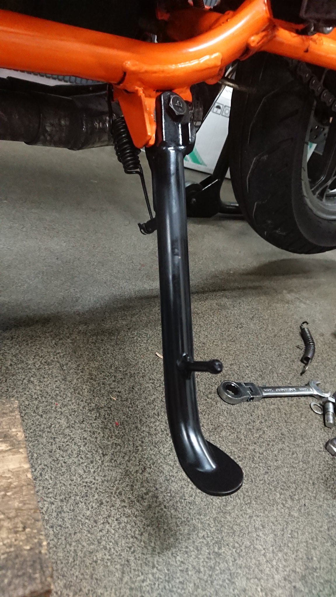 GS400メッキ ロング サイドスタンド 24cm/プラス4㎝GSX400E