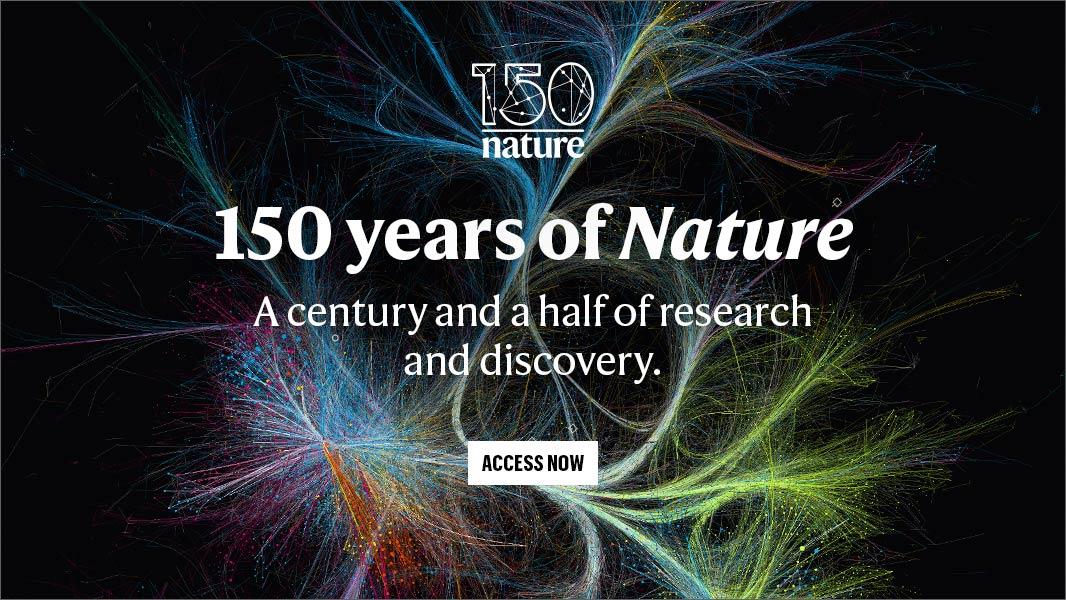 This month marks 150 years since Nature’s first ever issue. In our anniversary edition you will find several specially commissioned pieces to mark this occasion, including videos and an interactive infographic. #Nature150 go.nature.com/34OqFWz