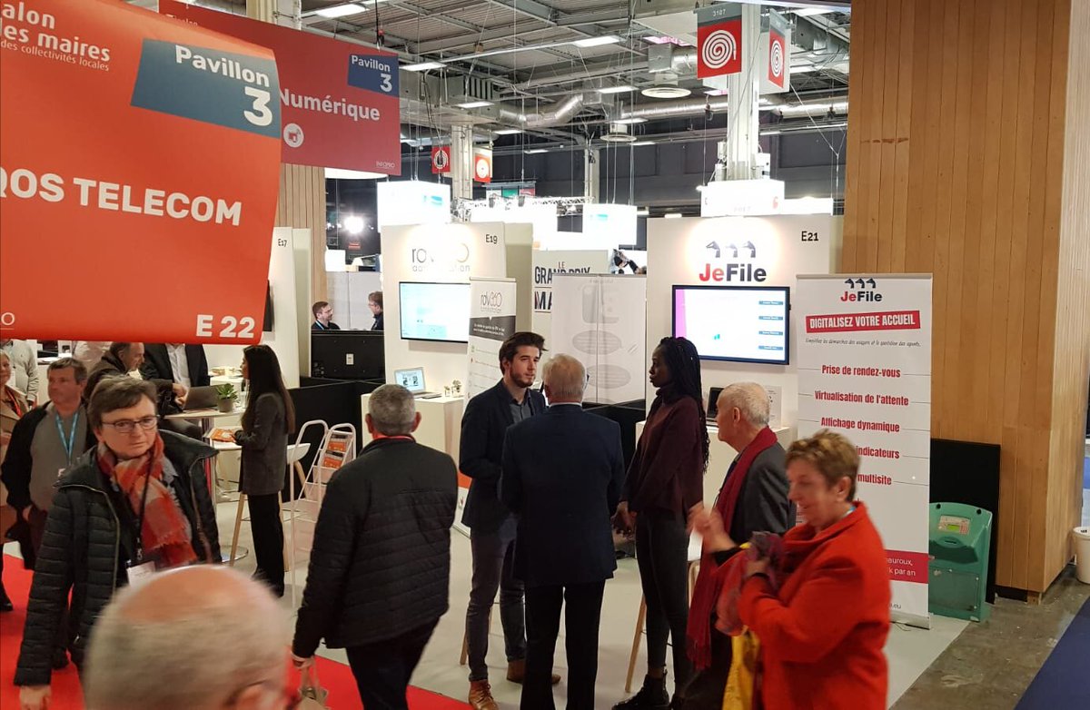jefile_app's tweet image. Jour 2 pour le @salondesmaires ! Nous sommes toujours là pour vous montrer comment virtualiser l'attente dans les mairies ! #SMCL2019 #SMCL