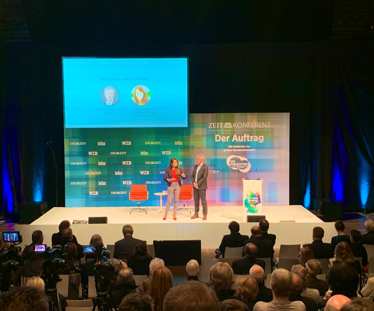 Gespannt auf die Konferenz „Der Auftrag“ zur großen #ZEIT #vermächtnisstudie : Was erwarten wir von der Zukunft, wenn es um digitale #Bildung, die #Arbeitswelt 4.0 &amp; das gesellschaftliche Konsumverhalten geht? #zeitauftrag @conventkongress <a href="/WZB_Berlin/">WZB</a> <a href="/infas_Institut/">infas</a>