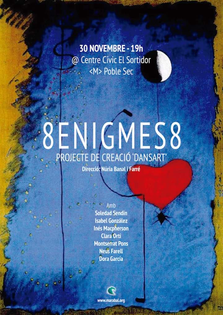 InesMacpherson's tweet photo. El proper 30 de novembre teniu una nova oportunitat de veure els nostres 8Enigmes8 dansats. Històries en moviment, bona música i bona gent.
Veniu, perquè, encara que potser quedi malament que ho digui jo, que hi ballo, no ho fem malament! #dansa #marabal @CCElSortidor https://t.co/gCSJgcP2F6